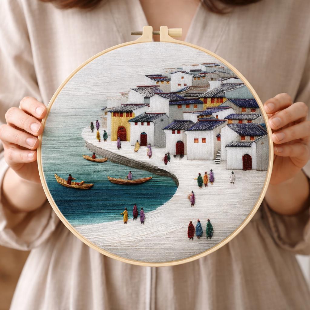 DIY Water Town Hand Embroidery Kit