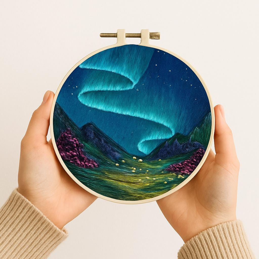 DIY Aurora Valley Hand Embroidery Kit
